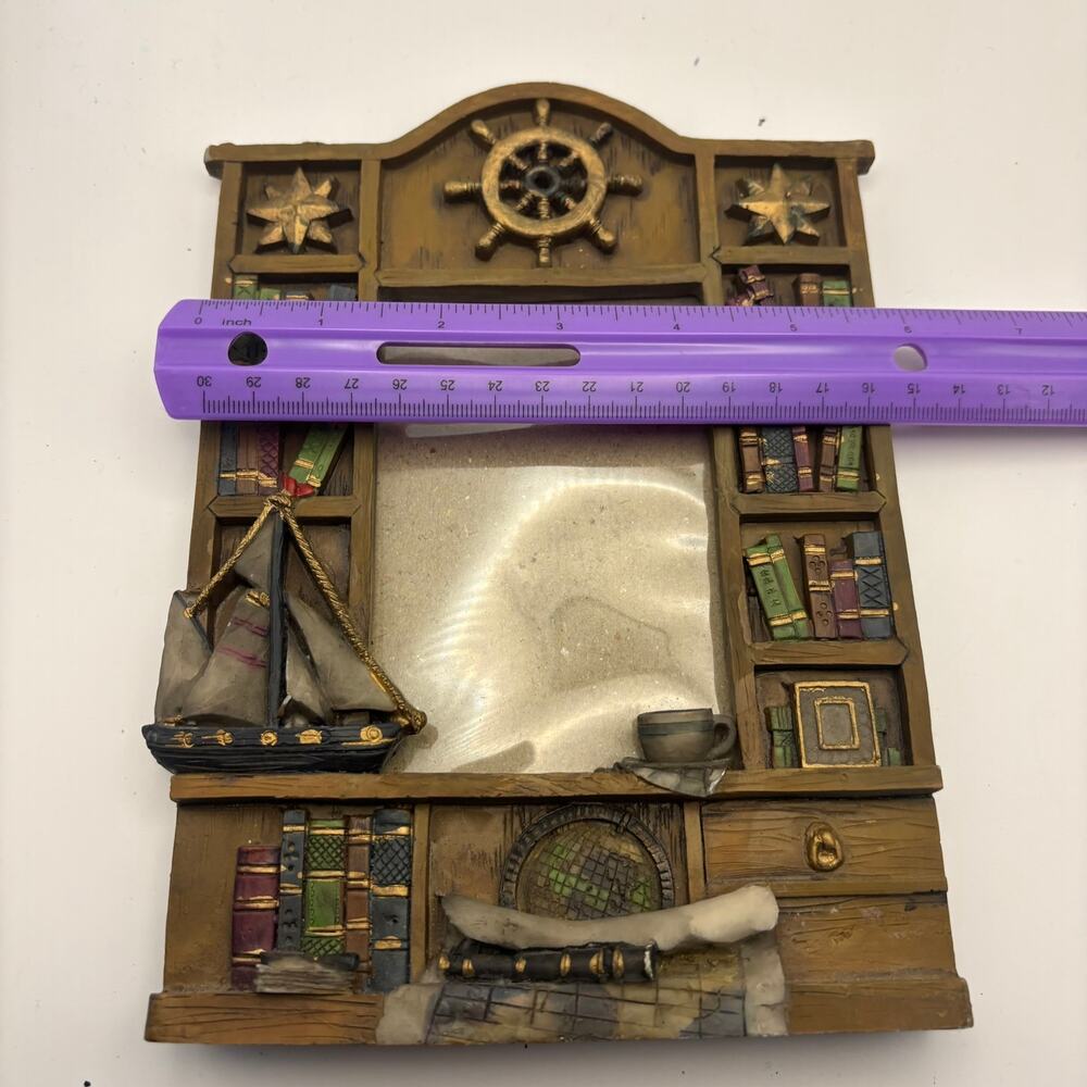 Beachcombers Nautical Bookshelf Ship Kick Stand Back Coastal - Picture 4 of 4
